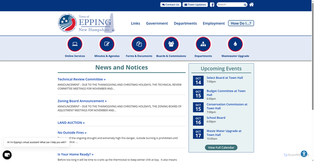 Security scan screenshot of https://www.eppingnh.gov/