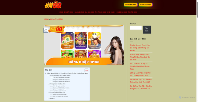 Security scan screenshot of https://hm88game.online/dang-nhap-hm88/