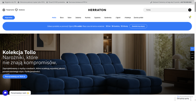 Security scan screenshot of https://herraton.com