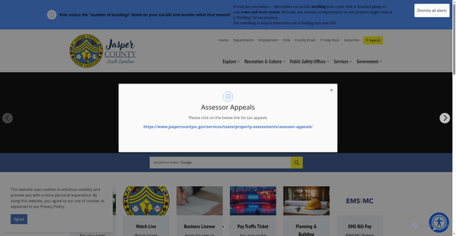 Security scan screenshot of https://www.jaspercountysc.gov/