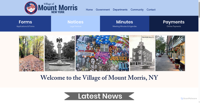 Security scan screenshot of https://www.villageofmountmorrisny.gov/