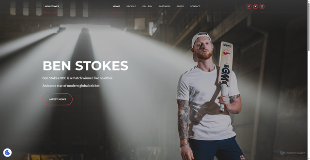 Security scan screenshot of https://www.benstokes38.com/