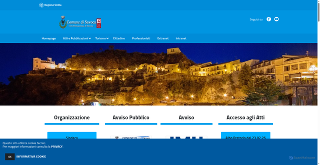 Security scan screenshot of https://www.comune.savoca.me.it