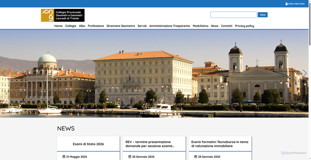 Security scan screenshot of https://www.geometri-trieste.it