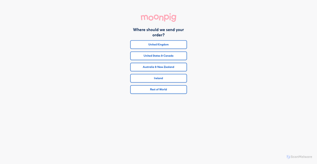 Security scan screenshot of https://link.moonpig.com