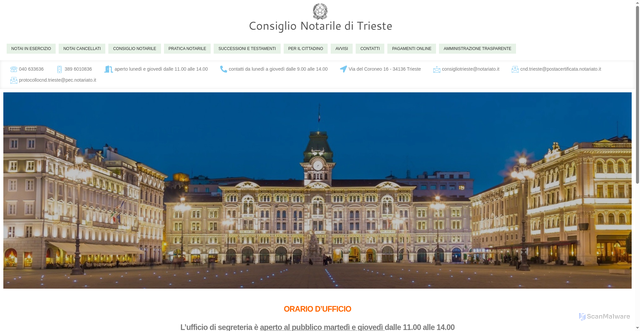 Security scan screenshot of https://www.notaitrieste.com