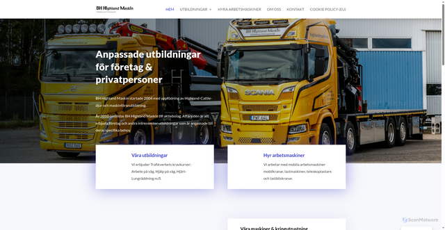 Security scan screenshot of https://www.highlandmaskin.se