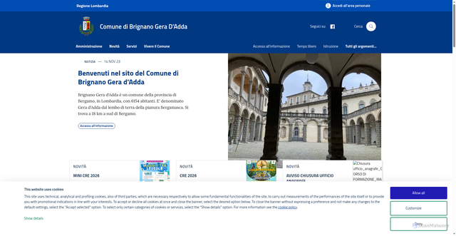 Security scan screenshot of https://www.comune.brignano.bg.it