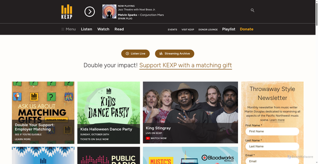 Security scan screenshot of https://www.kexp.org/