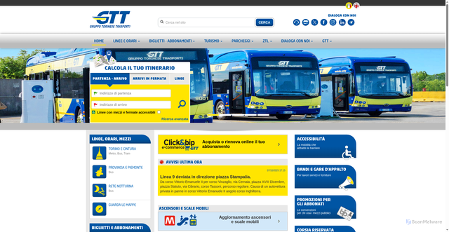 Security scan screenshot of https://www.gtt.to.it/