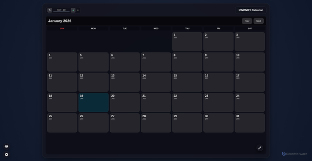 Security scan screenshot of https://rinonify-calendar-l7wherej2s.edgeone.app/
