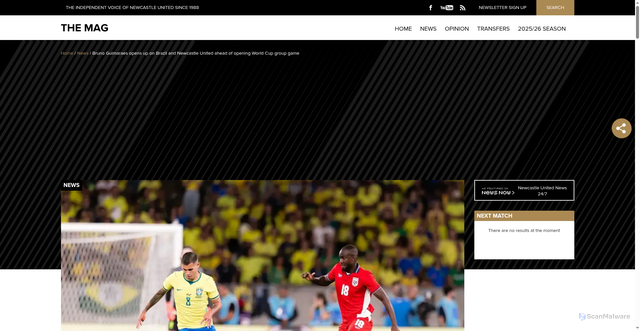 Security scan screenshot of https://www.themag.co.uk/2026/06/bruno-guimaraes-opens-up-on-brazil-and-newcastle-united-ahead-of-opening-world-cup-group-game/
