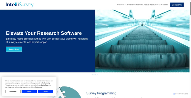 Security scan screenshot of https://intellisurvey.com