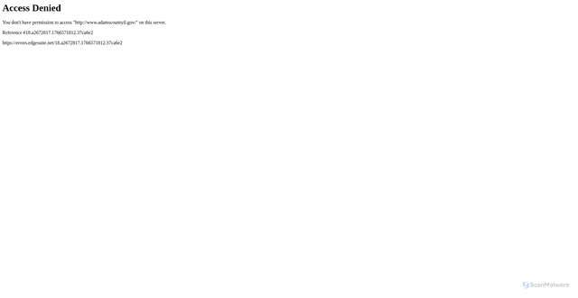 Security scan screenshot of www.adamscountyil.gov