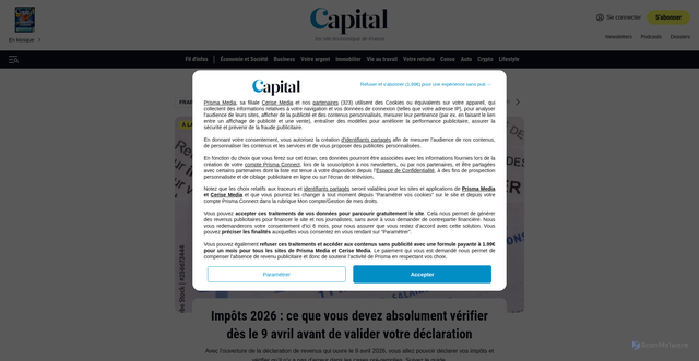Security scan screenshot of https://capital.fr