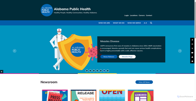 Security scan screenshot of https://www.alabamapublichealth.gov/