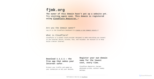 Security scan screenshot of http://fjmk.org/