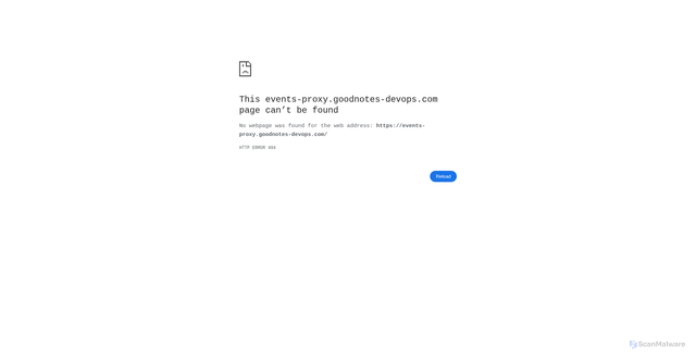 Security scan screenshot of https://events-proxy.goodnotes-devops.com