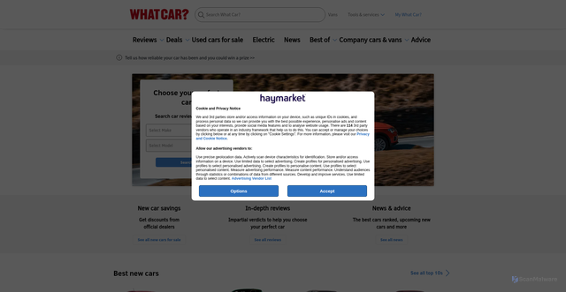 Security scan screenshot of https://whatcar.com