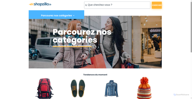 Security scan screenshot of https://shopzilla.fr