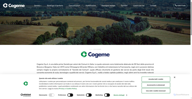 Security scan screenshot of https://www.cogeme.net/