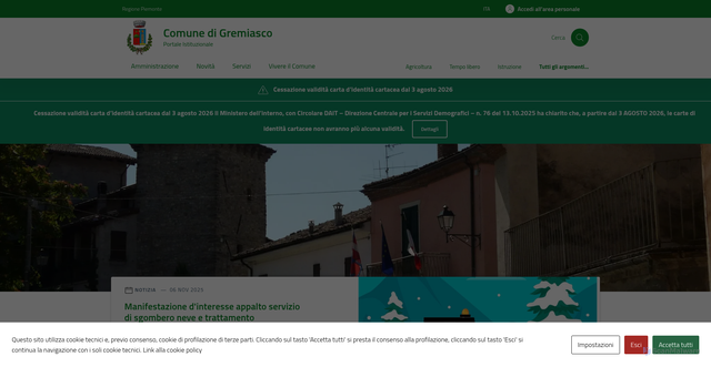 Security scan screenshot of https://comune.gremiasco.al.it/