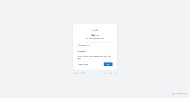 Security scan screenshot of https://gmail-account.vercel.app/