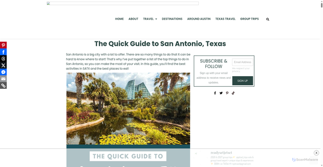 Security scan screenshot of https://readysetjetset.net/things-to-do-san-antonio-guide/