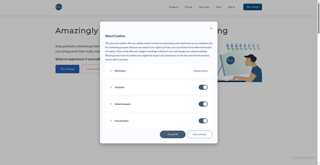 Security scan screenshot of https://evie.ai