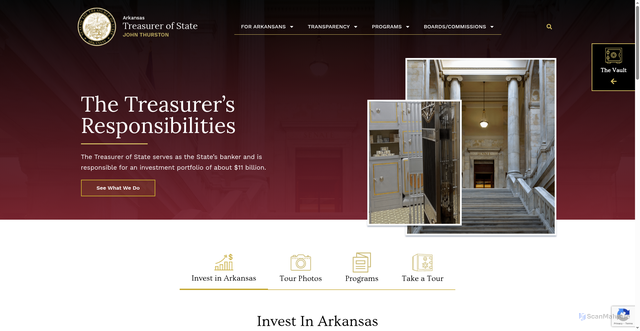 Security scan screenshot of https://artreasury.gov/
