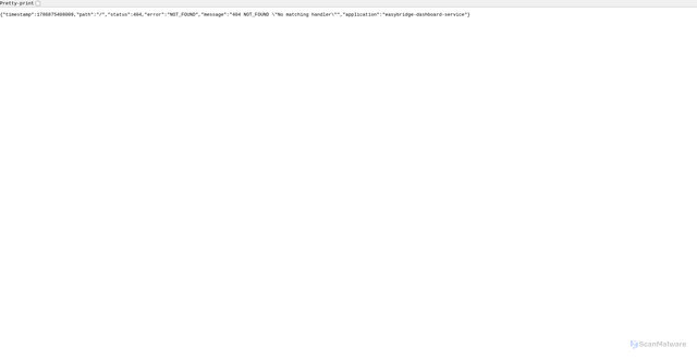Security scan screenshot of https://easybridge-dashboard-service.savvaseasybridge.com