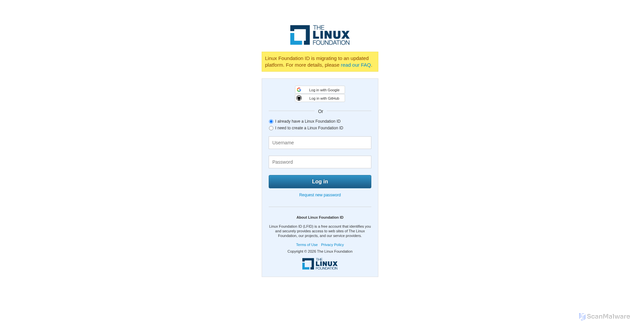 Security scan screenshot of https://identity.linuxfoundation.org
