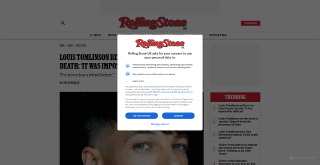 Security scan screenshot of https://www.rollingstone.co.uk/music/news/louis-tomlinson-reflects-on-liam-paynes-death-54556/