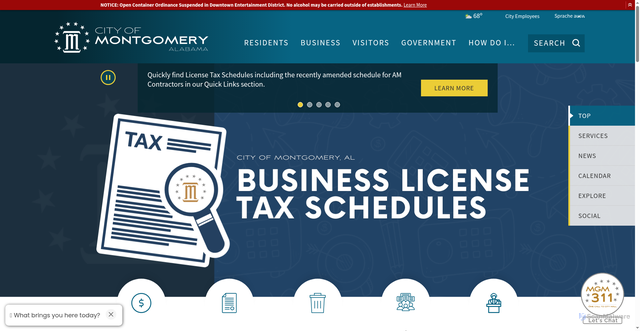 Security scan screenshot of https://www.montgomeryal.gov/