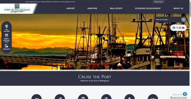 Security scan screenshot of https://www.portofbellingham.com/