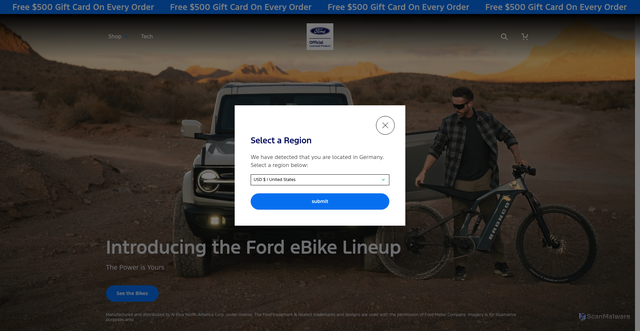 Security scan screenshot of https://ford-bikes.com