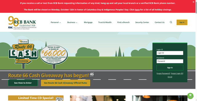 Security scan screenshot of https://rcbbank.bank
