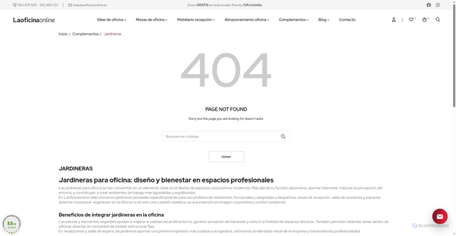 Security scan screenshot of https://dev.laoficinaonline.es/307-jardineras