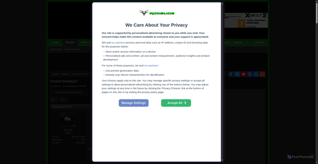 Security scan screenshot of https://rokslide.com/forums/threads/hushin-breakup.434116/