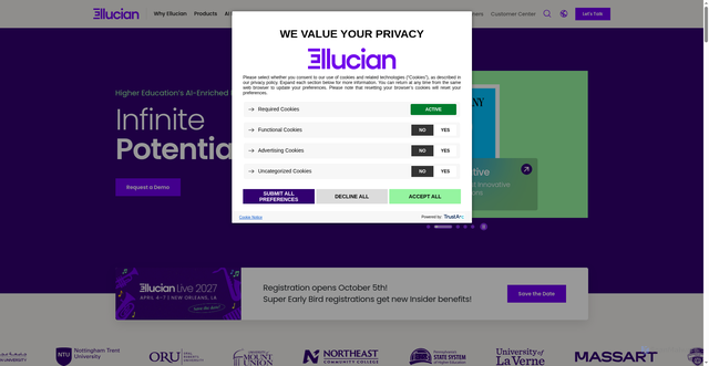 Security scan screenshot of https://ellucian.com
