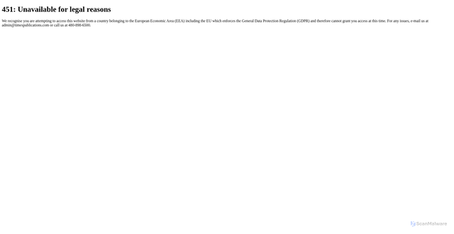 Security scan screenshot of https://www.gilbertsunnews.com/online_features/press_releases/workday-recognized-as-a-leader-in-2025-gartner-magic-quadrant-for-financial-planning-software-for/article_4556c2e8-fd1c-5217-b334-246198a700b0.html