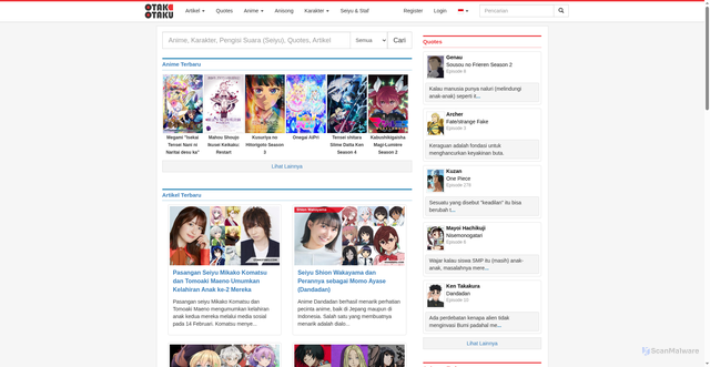 Security scan screenshot of https://otakotaku.com