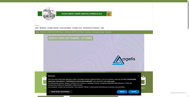 Security scan screenshot of https://www.geometri.lecco.it/