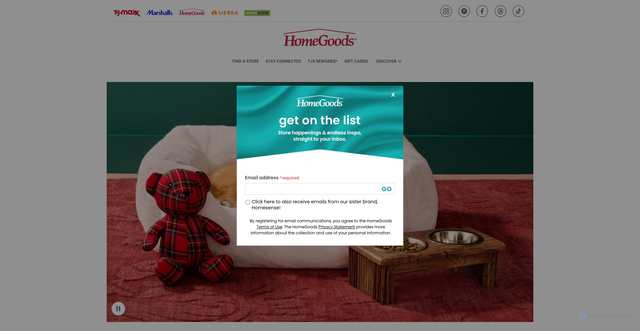 Security scan screenshot of https://www.homegoods.com/