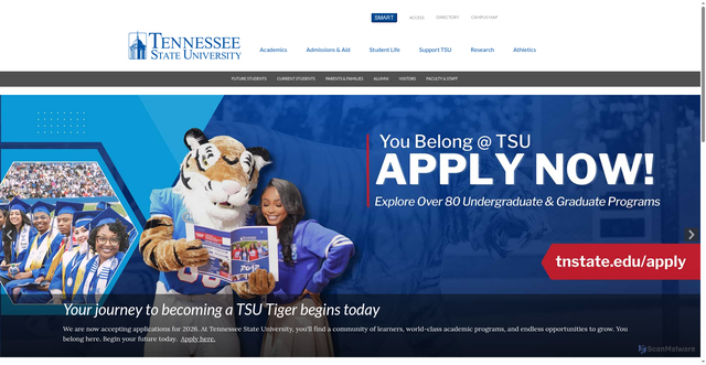 Security scan screenshot of https://tnstate.edu