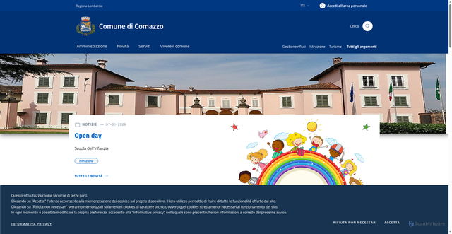 Security scan screenshot of https://www.comune.comazzo.lo.it/