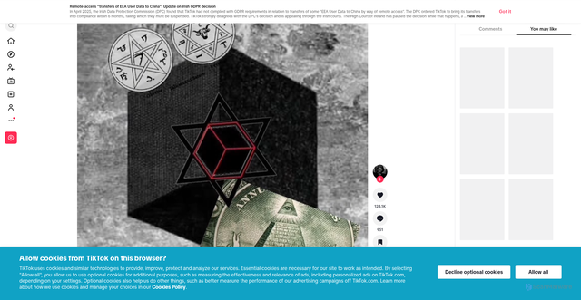 Security scan screenshot of https://vt.tiktok.com/ZS9c687pa/