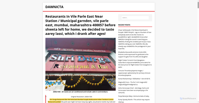 Security scan screenshot of https://tacinwad.pages.dev/post/restaurants-in-vile-parle-east-near-station/