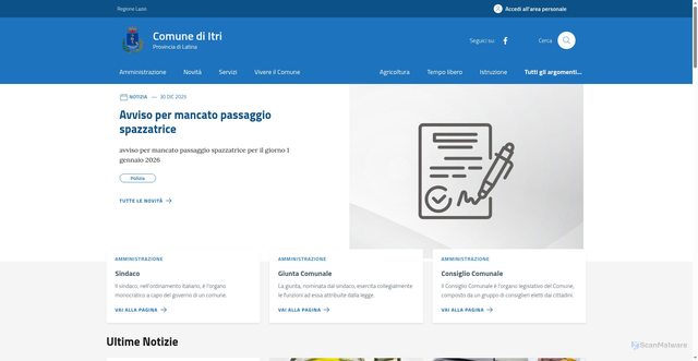 Security scan screenshot of https://comune.itri.lt.it/