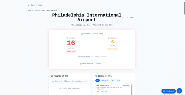 Security scan screenshot of https://airportbuddy.app/airports/phl